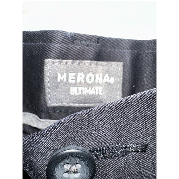 Merona Ultimate Black Pants Mens 44X30 Classic Fit Stain Resistant - Picture 2 of 9